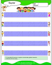 okul öncesi 1 sayısı çizgi çalışması